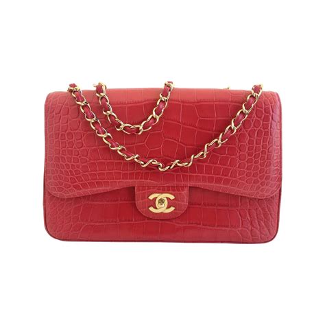 chanel crocodile mini flap bag|Chanel crocodile red flap bag.